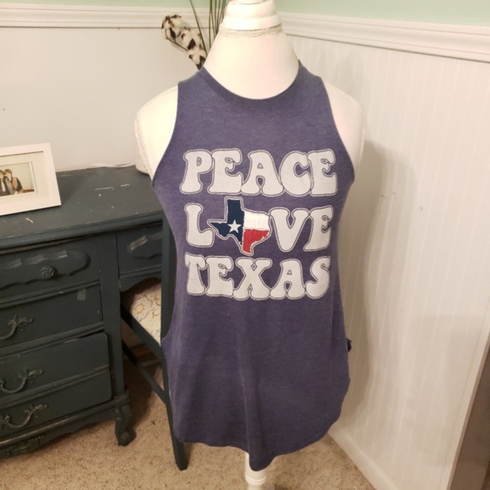 PEACE LOVE TEXAS tank size med